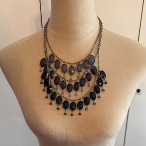Charming Charlie Layered Necklace with Blue Stones